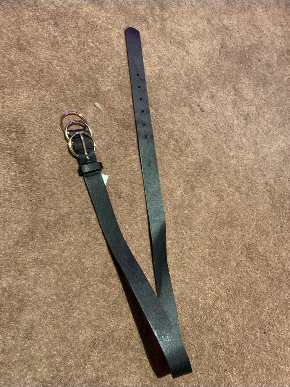Black Triple-Ring Fashion Belt